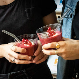 HÅLM glass straw dishwasher-safe for quick cleanup.