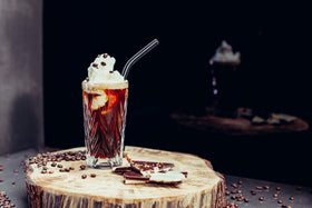 HALM glass straw in a tumbler or cocktail glass for versatile use