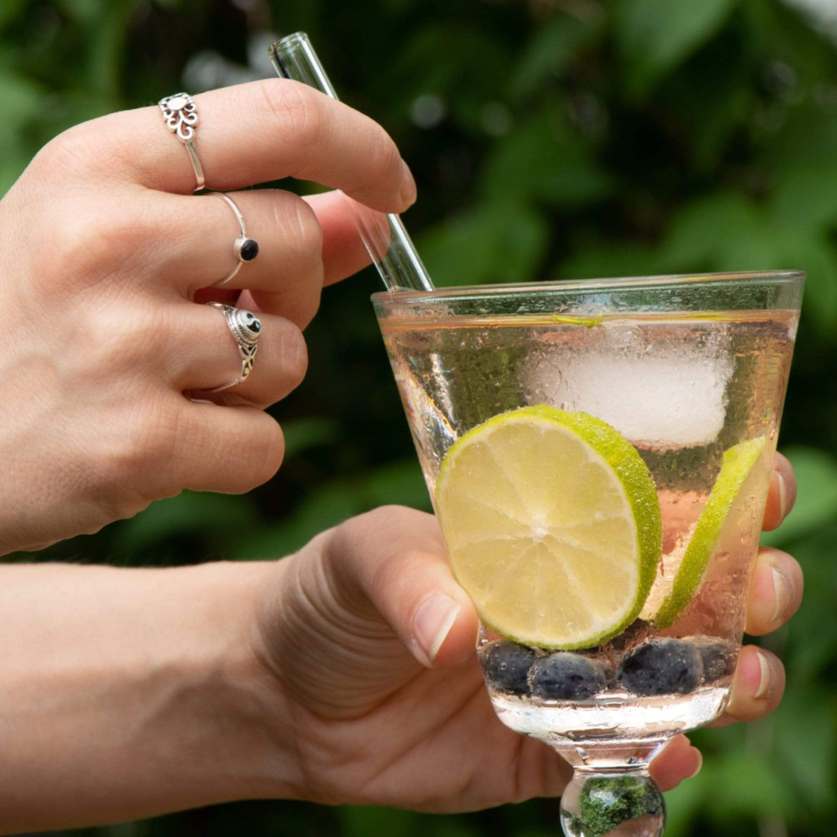 HALM 8-inch straw side view, perfect for highball glasses.