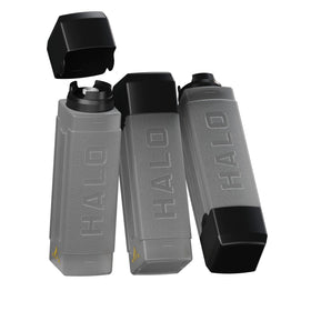 HALO Squeeze Bottles 27oz square design for stable, mess-free pouring of oils.