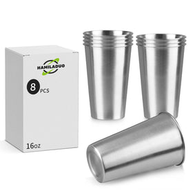 HAMILADUO 8-pack 16oz cups stacked for compact storage