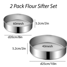 Hamillar 10-inch flour sifter with 40 mesh ideal for cocoa and spices