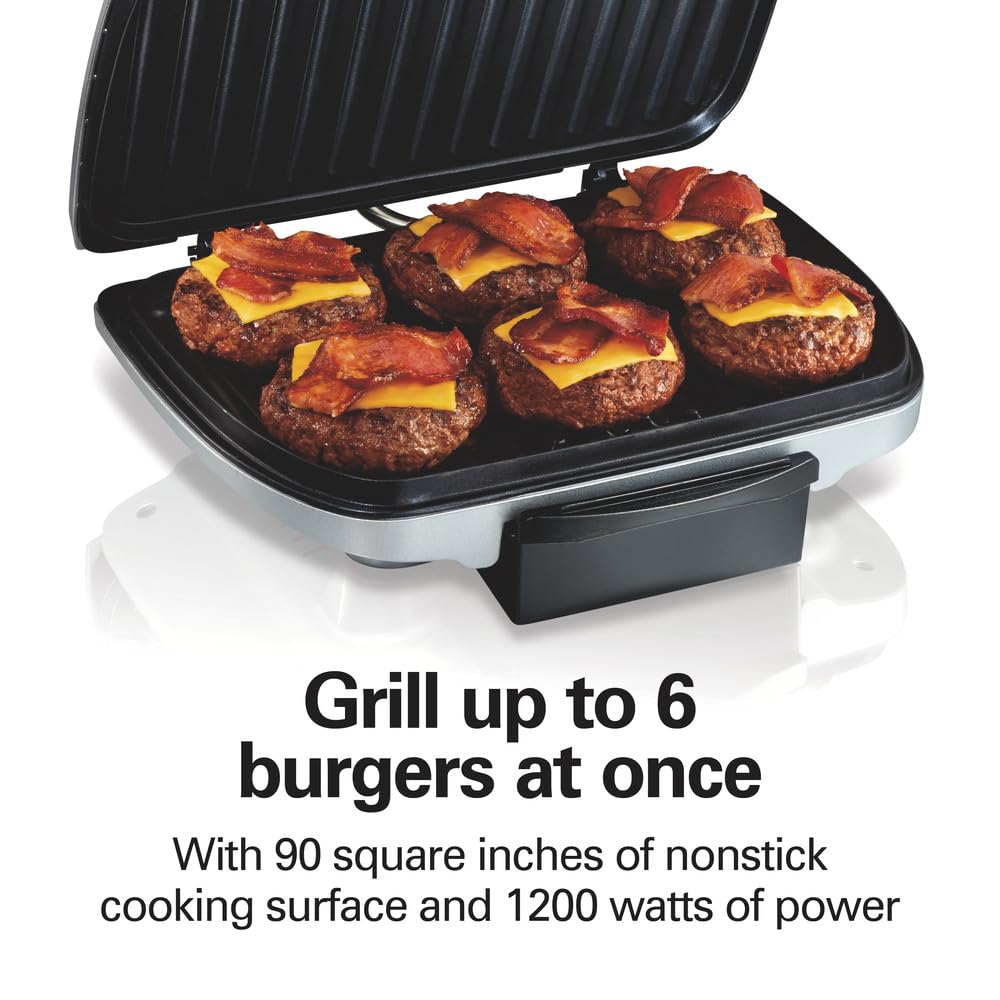 Hamilton Beach indoor grill delivers 1200 watts for quick weeknight meals.