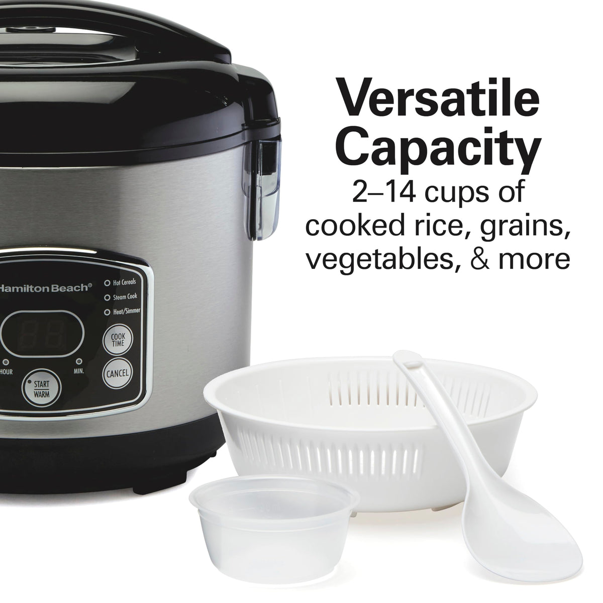 2-in-1 basket setup showing steam and rinse functions