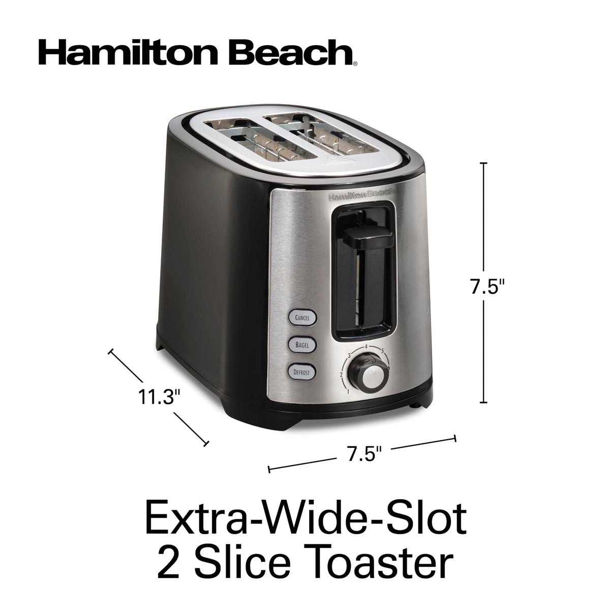 Hamilton Beach 22633 crumb tray for quick cleanup after toasting