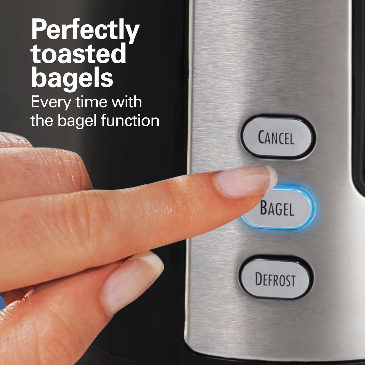 Hamilton Beach 22633 defrost function thaws and toasts frozen items
