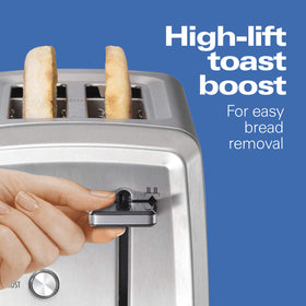 Hamilton Beach 22796 toast-boost lifts bread for easier removal.