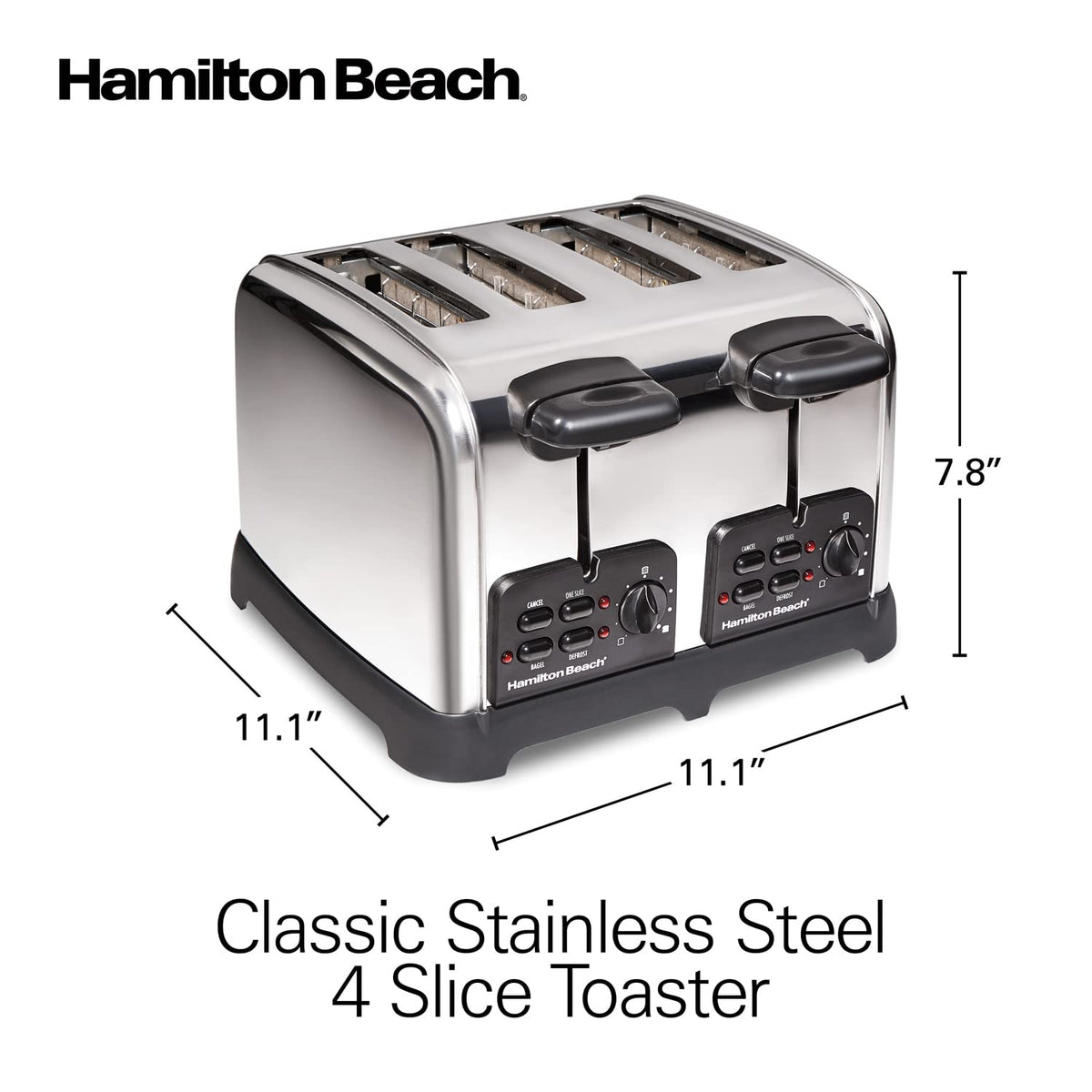 Hamilton Beach 24782 even toasting delivers balanced color across slices.