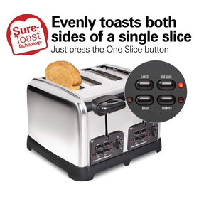 Hamilton Beach 24782 toaster featuring Sure-Toast for even browning on a single slice.