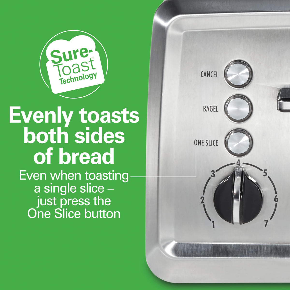 Hamilton Beach 24798 extra-wide slots accommodate thick breads and bagels