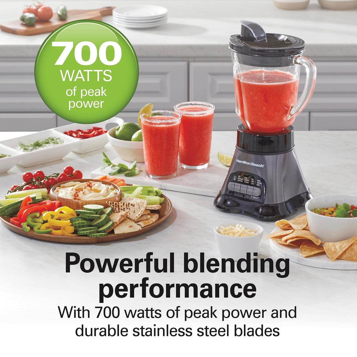 Hamilton Beach 3-cup vegetable chopper attachment for quick meal prep.