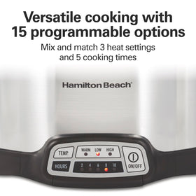 Hamilton Beach 33443 control panel demonstrates 15 programmable options