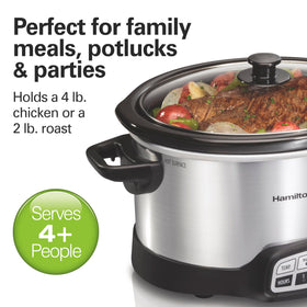 Hamilton Beach 33443 glass lid promotes quick monitoring during cook