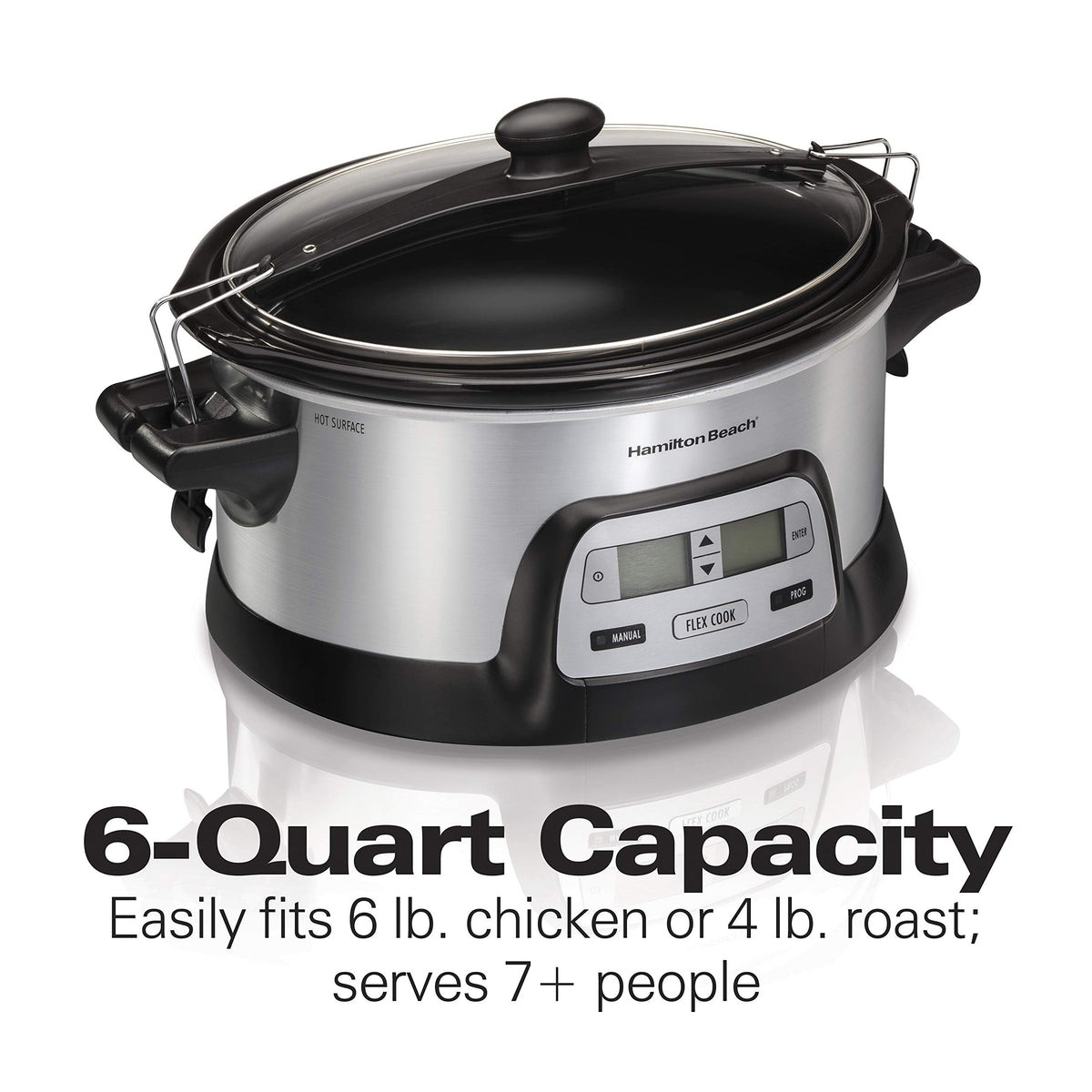 Hamilton Beach 33861 6 quart oval crock ready to roast a chicken