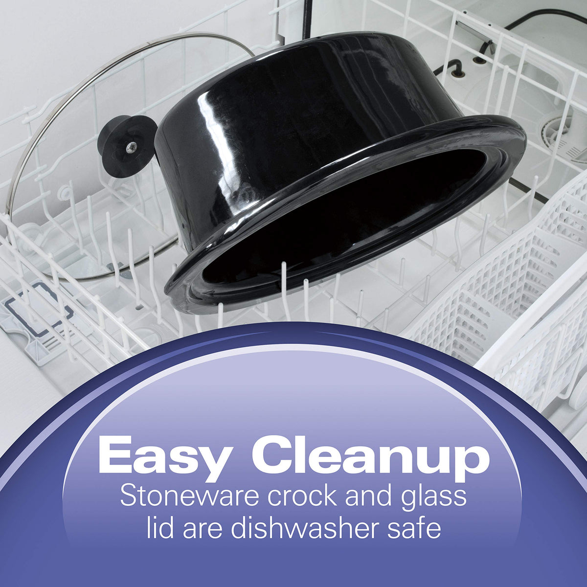 Hamilton Beach 33861 Dishwasher safe crock simplifies cleanup after meals