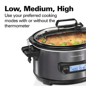 Hamilton Beach 33866 six-pound chicken fits perfectly in the 6-quart pot.