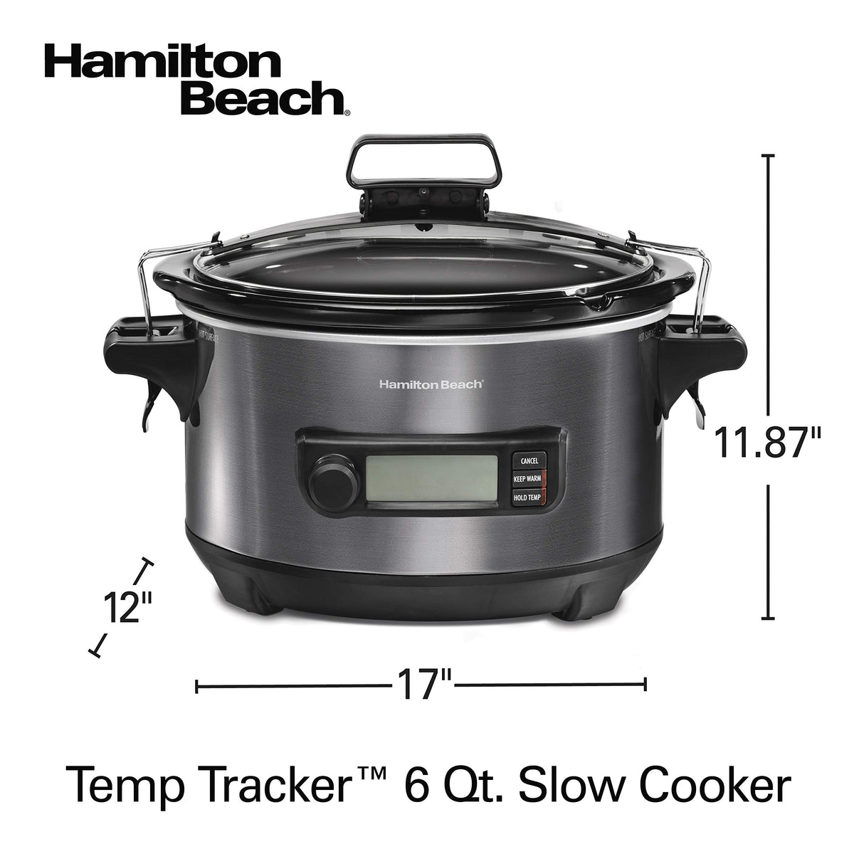 Hamilton Beach 33866 black stainless finish adds modern kitchen appeal.