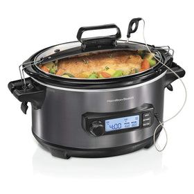 Hamilton Beach 33866 probe display shows real-time temperature for precise cooking.