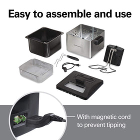 Hamilton Beach 35042 fryer magnetic cord for easy detachment and safety.