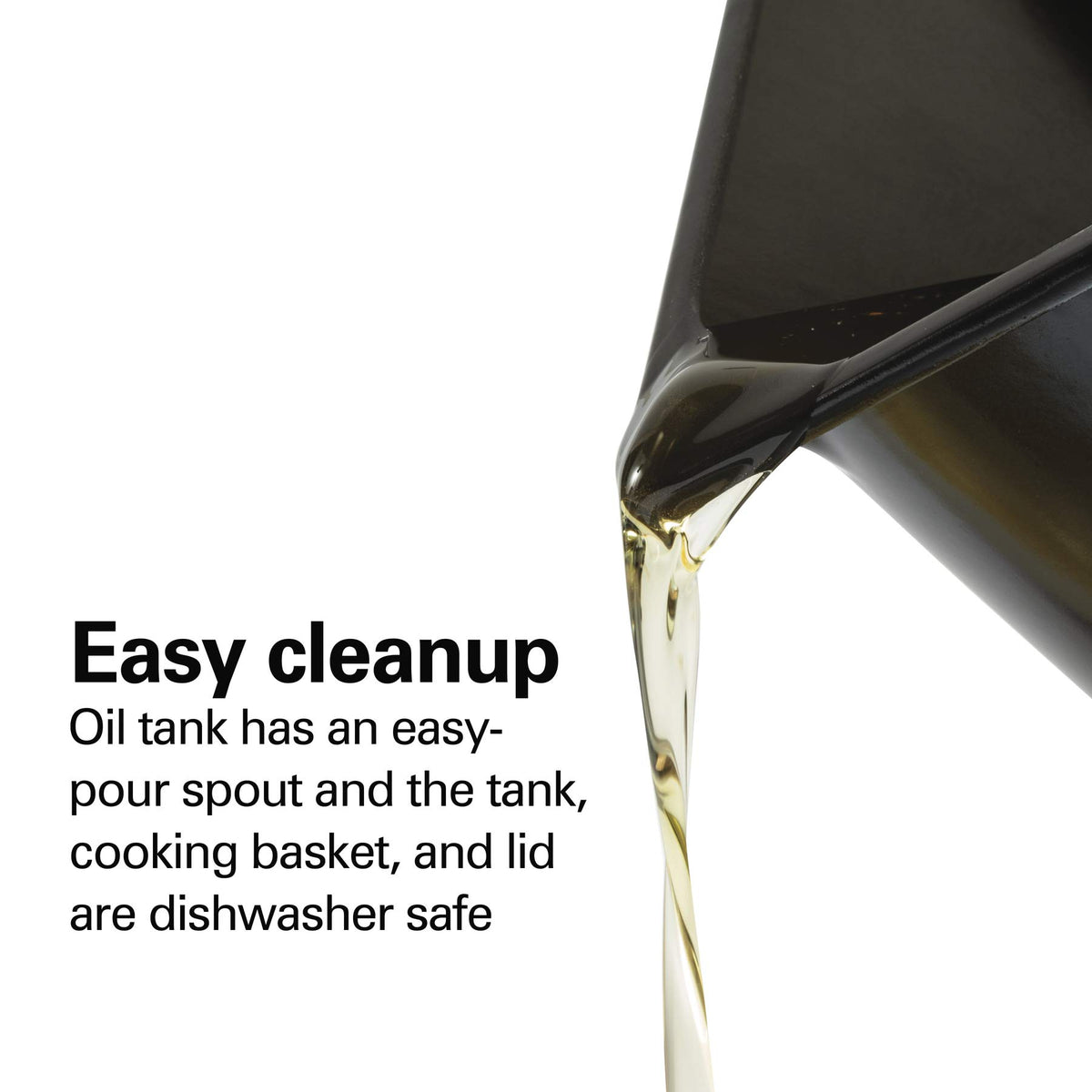 Hamilton Beach 35042 deep fryer oil tank for easy draining and cleanup.