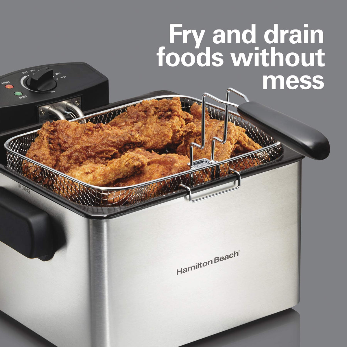 Hamilton Beach 35042 fryer with adjustable temperature control for versatile frying.