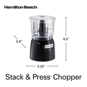 Hamilton Beach chopper fits neatly on countertops for everyday cooking.