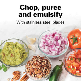 Hamilton Beach 3-Cup Chopper motor delivers 350 watts of power for tough ingredients.