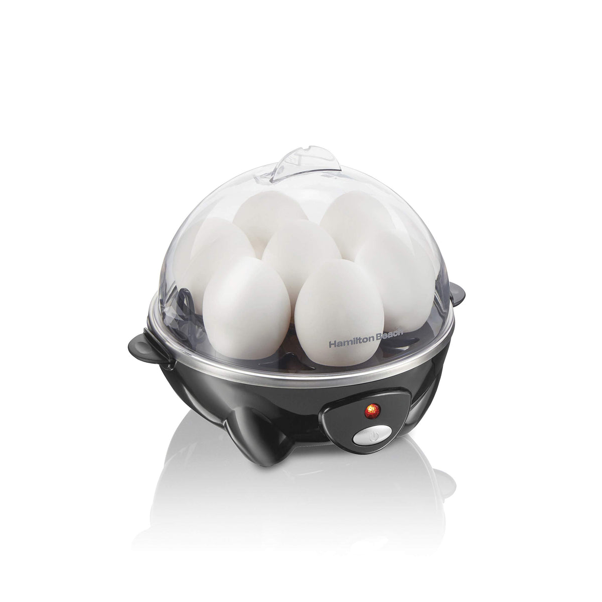 Hamilton Beach 3-in-1 egg cooker with seven-egg capacity for quick breakfasts.