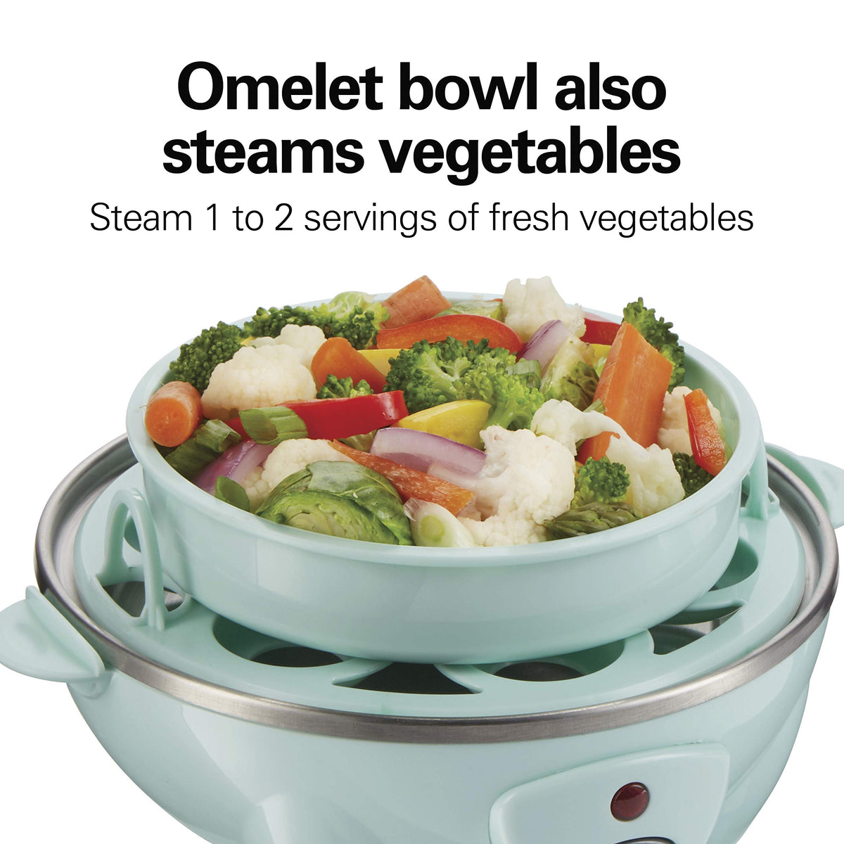 Hamilton Beach 3-in-1 egg cooker omelet bowl steams vegetables