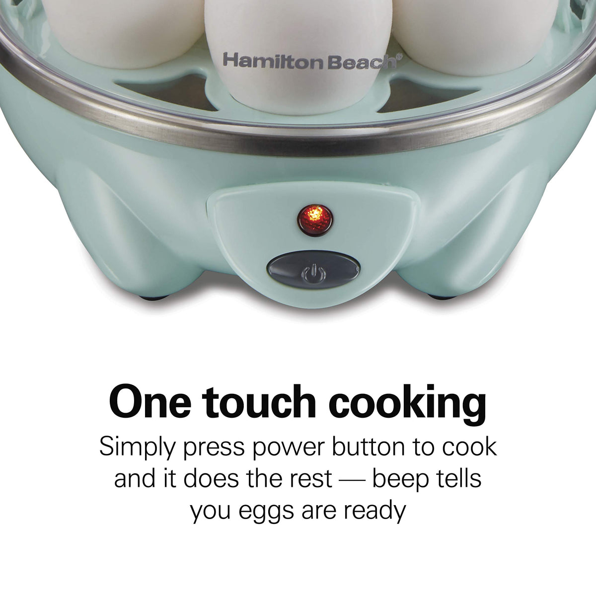 Hamilton Beach 3-in-1 egg cooker poached eggs in cups with neat presentation