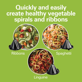 Hamilton Beach 3-in-1 spiralizer linguine cone for thicker veggie noodles