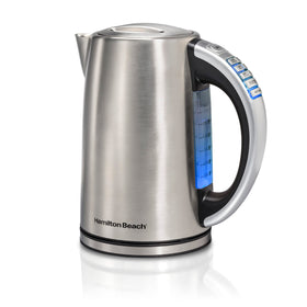 Hamilton Beach 41020R kettle on a 360-degree base for easy cordless serving