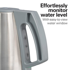 Hamilton Beach 41065 cordless kettle on counter for easy serving