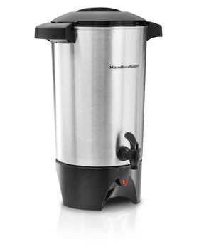 Hamilton Beach 45-cup coffee urn with ready light for fast service.