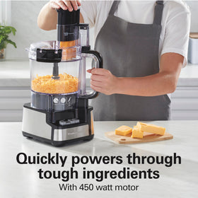 Hamilton Beach 450-watt motor powers tough ingredients with control.