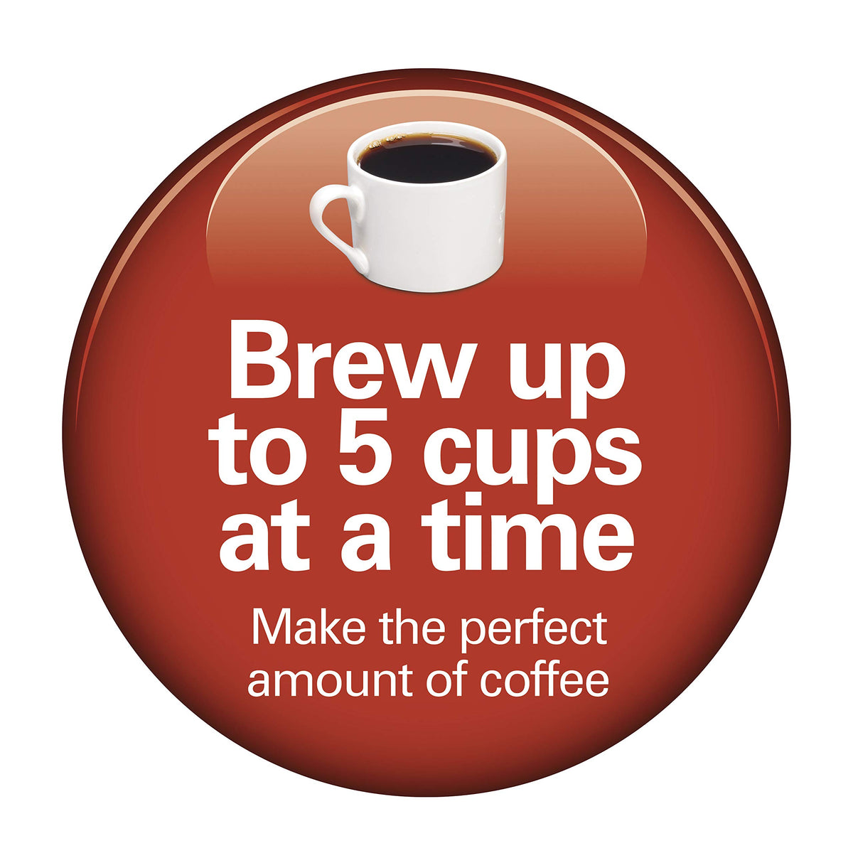 Hamilton Beach 46111 5-cup glass carafe delivers fresh brew in minutes.