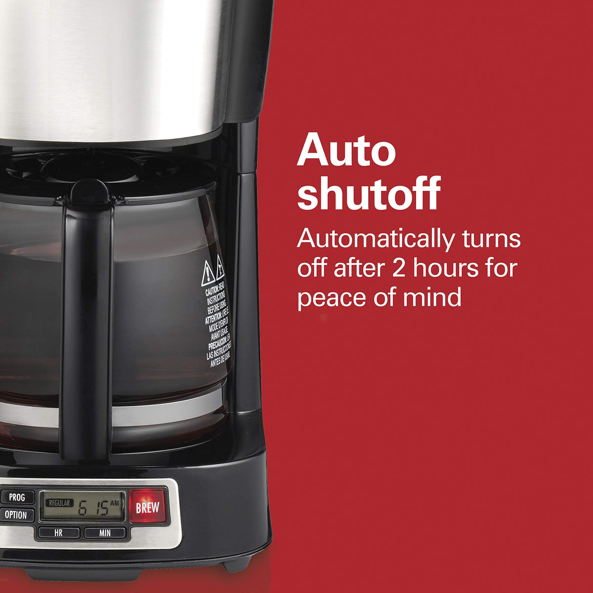 Hamilton Beach 46111 auto pause and pour stops flow for quick pours.