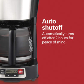 Hamilton Beach 46111 auto pause and pour stops flow for quick pours.