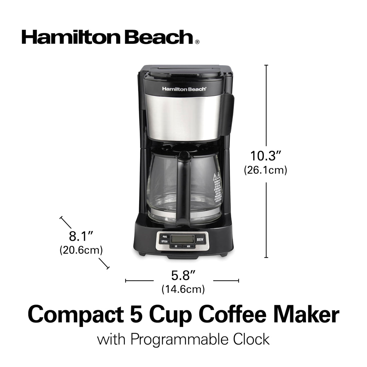 Hamilton Beach 46111 700-watt performance powers efficient daily brewing.