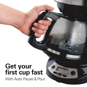 Auto Pause & Pour in action on the Hamilton Beach coffee maker