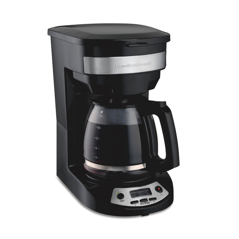 Hamilton Beach 46299J coffee maker on kitchen counter ready for morning brew
