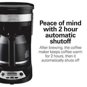 Dishwasher-safe carafe and brew basket for easy cleanup with Hamilton Beach