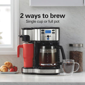 Hamilton Beach 49980RG single serve brew image highlights quick personal cups