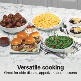 Hamilton Beach slow cooker with low high warm settings versatile meal scheduling