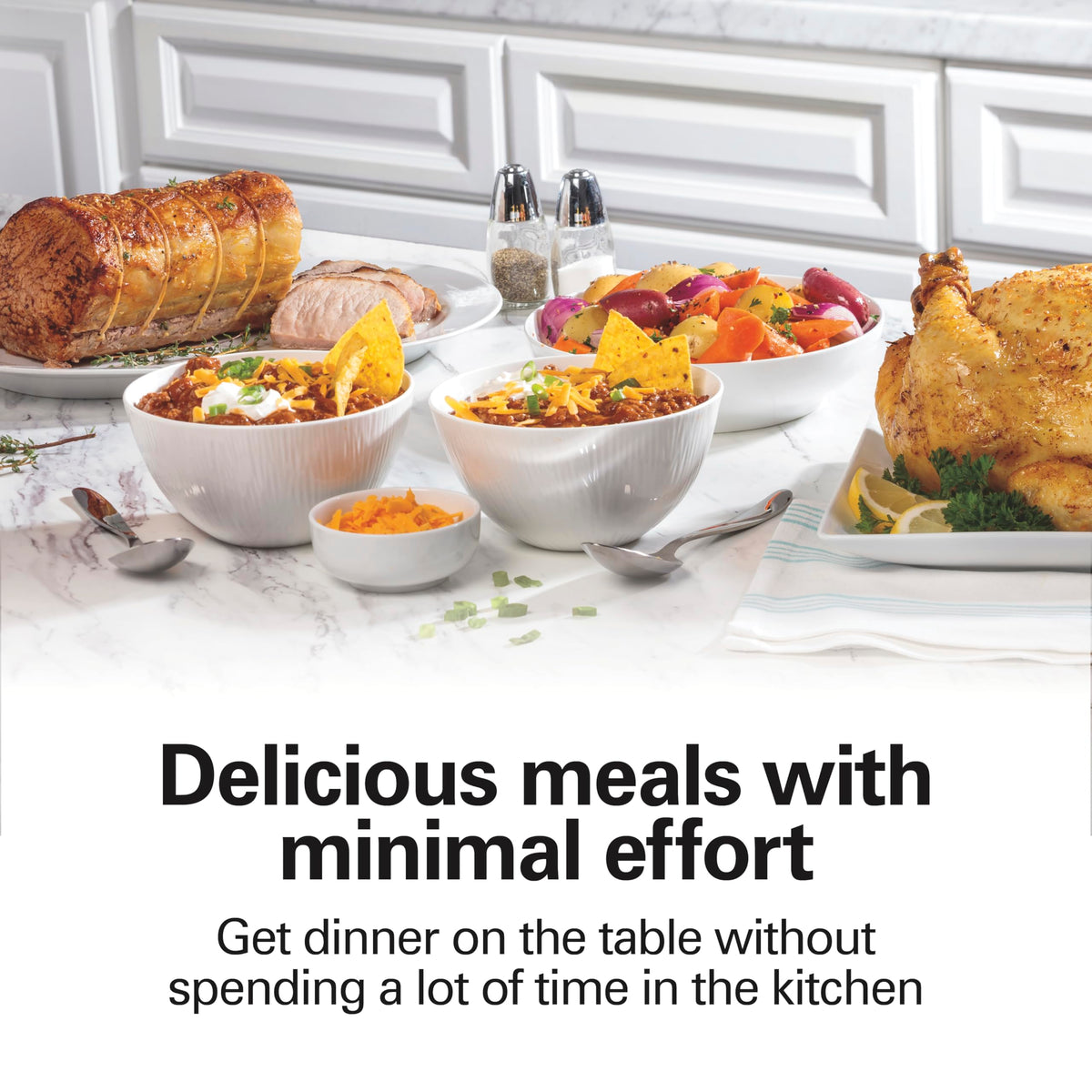Hamilton Beach 6-Quart slow cooker dial showing 3 heat settings for flexible cooking