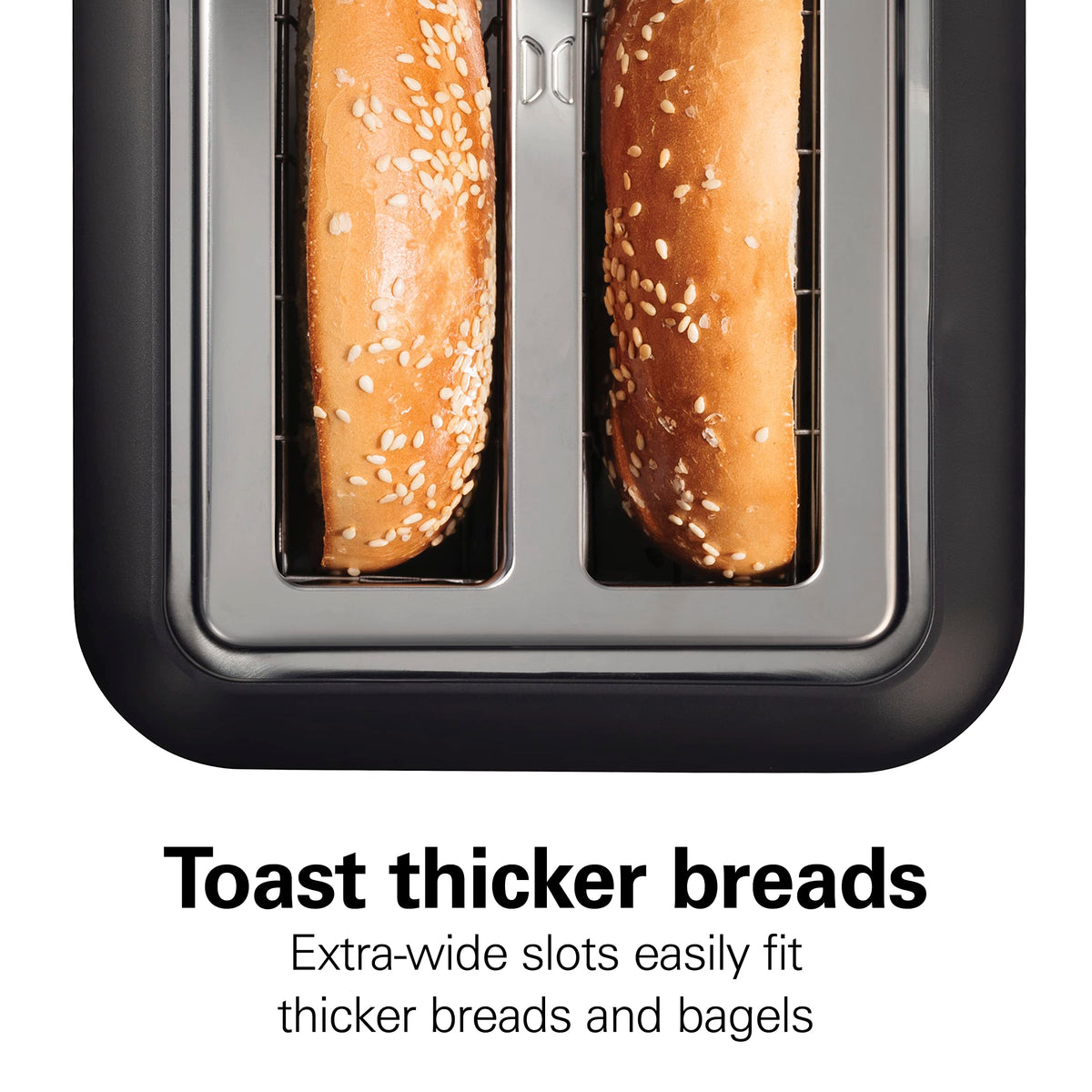 Hamilton Beach toaster with 7 browning levels dial for customizable doneness.