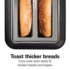 Hamilton Beach toaster with 7 browning levels dial for customizable doneness.