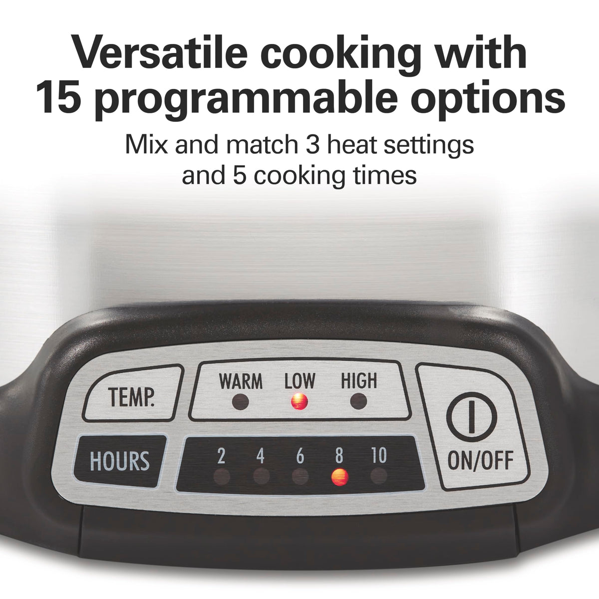 Hamilton Beach 7qt slow cooker glass lid enables quick monitoring while cooking