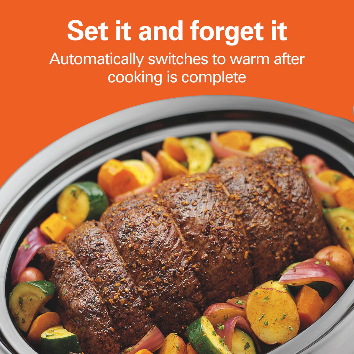 Hamilton Beach 7qt slow cooker programmable touch pad offers flexible scheduling