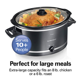 Hamilton Beach slow cooker lid, dishwasher-safe for quick cleanup.